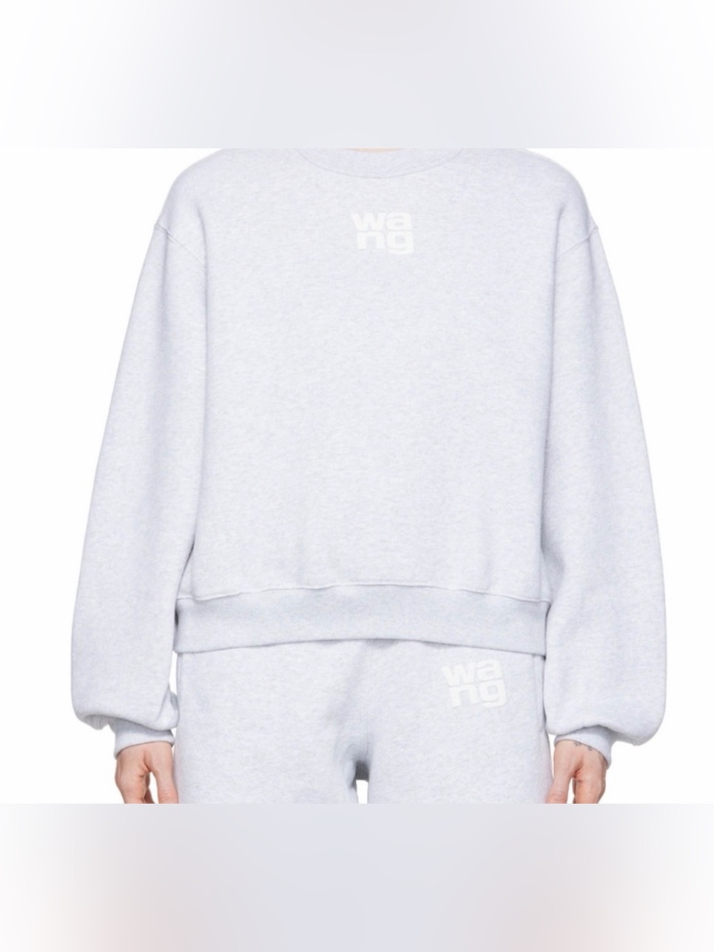 Alexander Wang Light Gray Logo Crewneck Sweatshirt